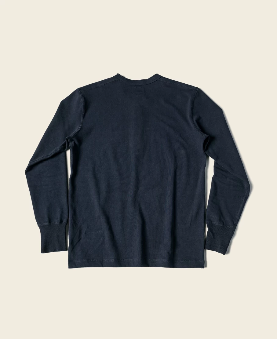 Bronson Men's Navy Vintage Long Sleeve Henley Shirt
