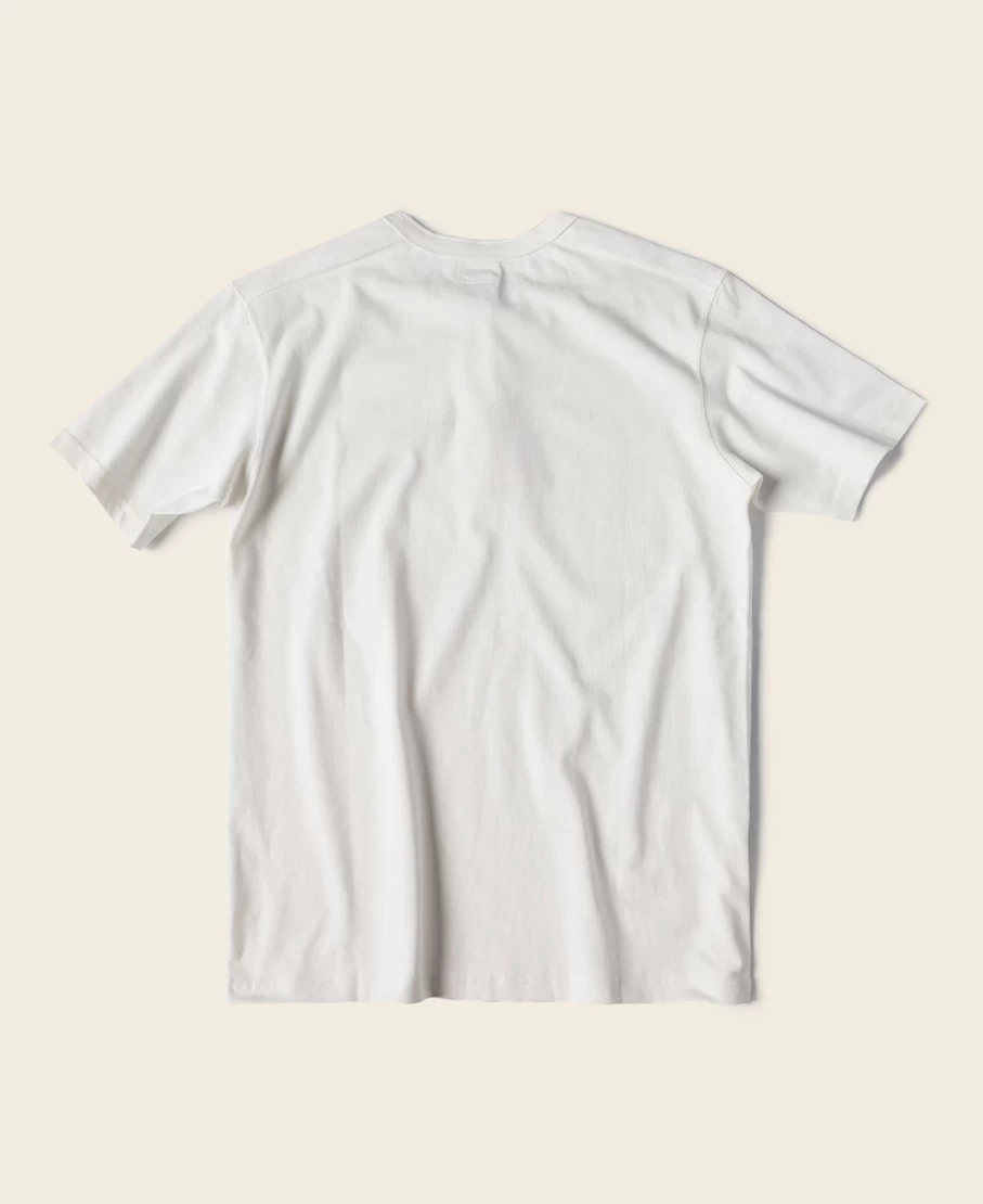 Bronson Men's White Cotton Henley T-Shirt - 10.6 Oz Short Sleeve Crewneck Top