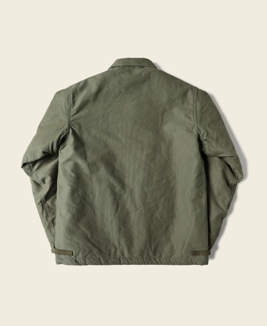 Bronson Men's Olive USN 1st A-2 Deck Jacket - Vintage Military Style Experimental Sample