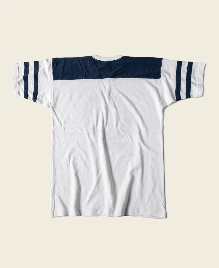 Bronson Vintage 1970s USMC Semper Fi Athletic T-Shirt for Men - White & Blue Retro Military Tee