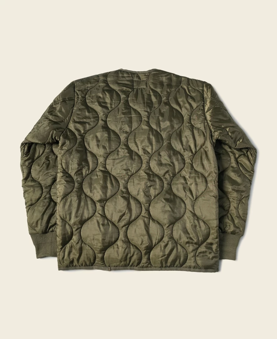 Bronson Men's Olive Military Quilted Ripstop Nylon Jacket - Padded Tactical Outerwear