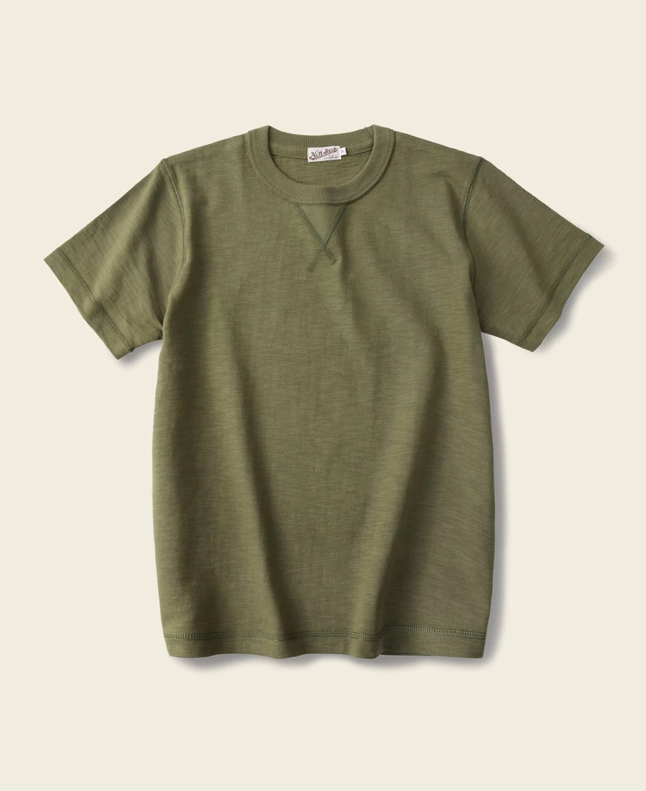 Bronson Men's 10.5 Oz Heavyweight Cotton T-Shirt with Tubular Gusset in Green