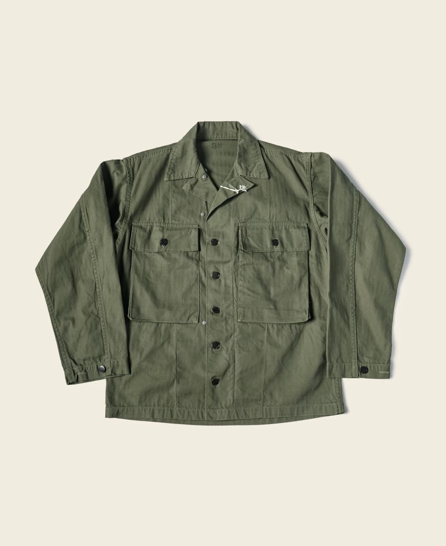 Bronson Men's US Army M-42 HBT Jacket in OD7 Green - Vintage Military Style