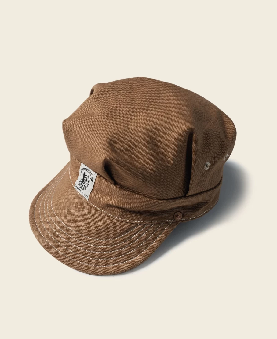 Bronson Men's Ginger Duck Canvas Railroad Engineer Cap - Vintage Style Workwear Hat