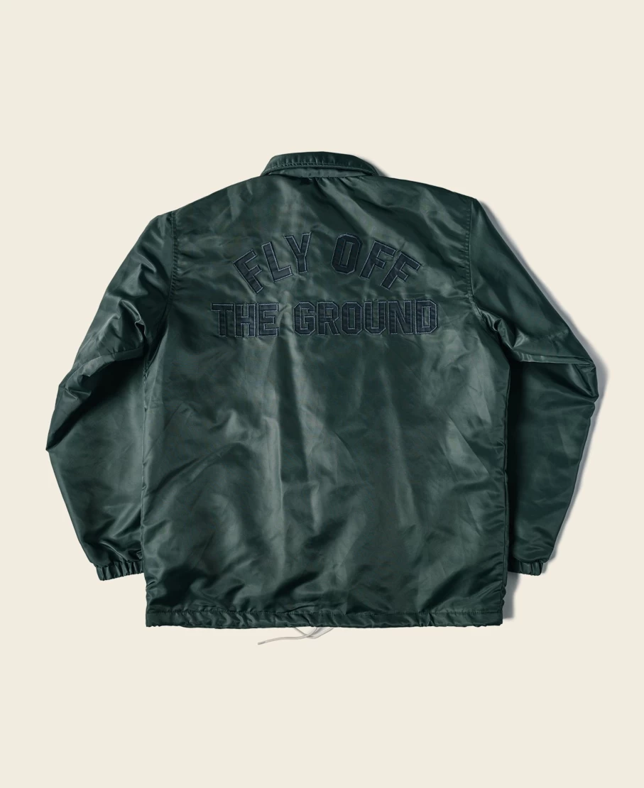 Bronson Men's Green Logo-Appliqued Nylon Coach Jacket