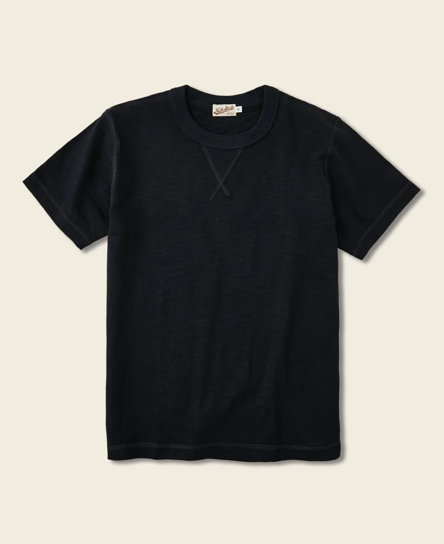 Bronson Men's Black 10.5 Oz Heavyweight US Cotton T-Shirt with Tubular Gusset