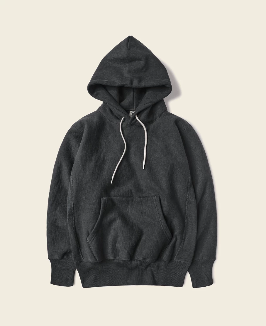 Bronson Men's Black Reverse Weave Hoodie - 21 Oz Military Academy Heavyweight Sweatshirt