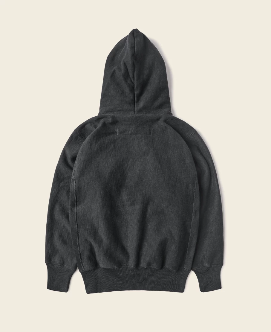 Bronson Men's Black Reverse Weave Hoodie - 21 Oz Military Academy Heavyweight Sweatshirt