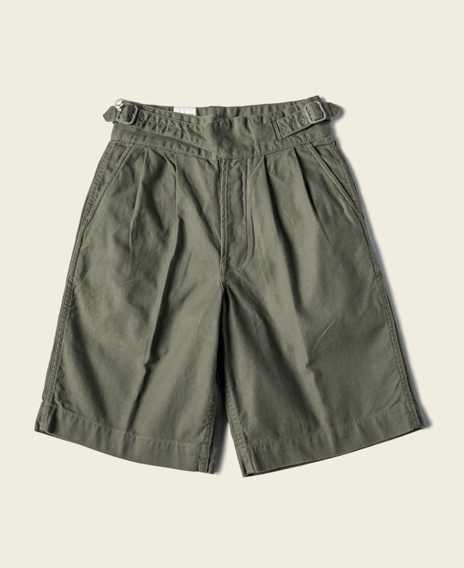Bronson Men's Olive Gurkha Bermuda Shorts - British Army Style Military Shorts