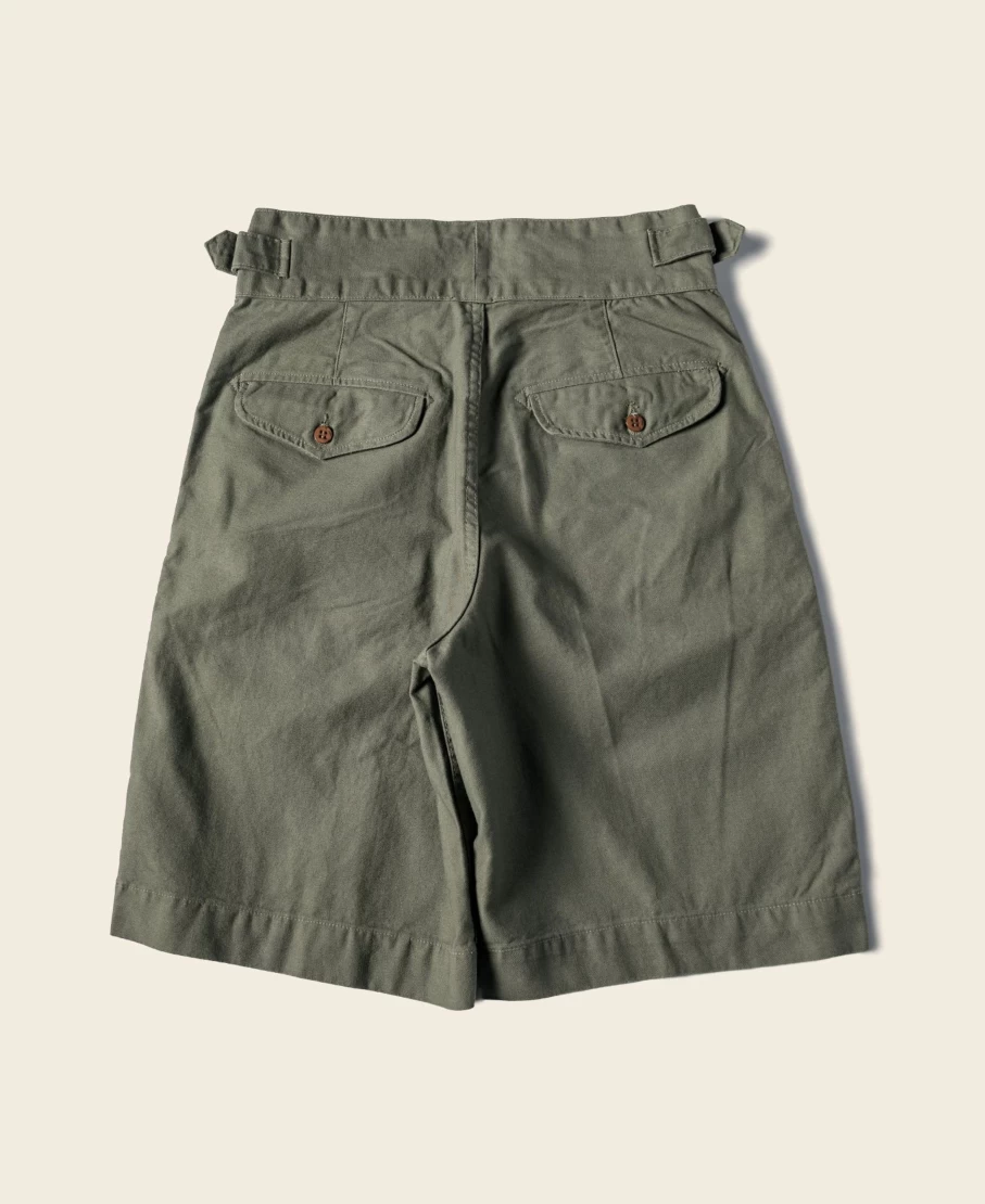 Bronson Men's Olive Gurkha Bermuda Shorts - British Army Style Military Shorts