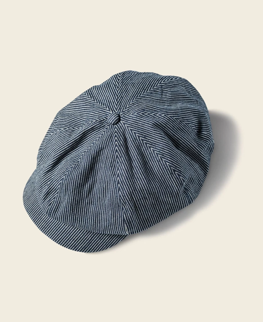 Bronson Hickory Striped Denim Newsboy Cap for Men