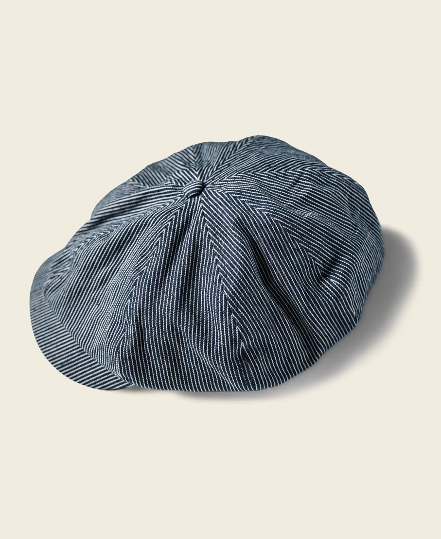 Bronson Hickory Striped Denim Newsboy Cap for Men