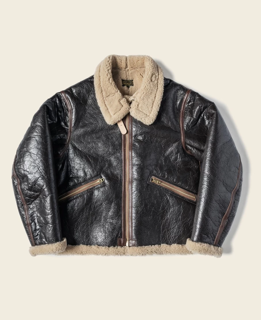 Bronson Men's Brown USAAF Type D-1 Jacket - Vintage Military Flight Jacket