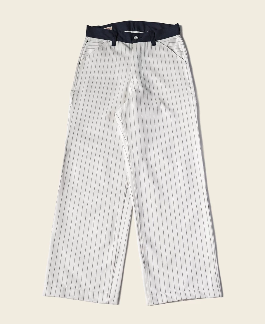Bronson Men's White HBT Striped Mechanic Work Pants - Lot 952