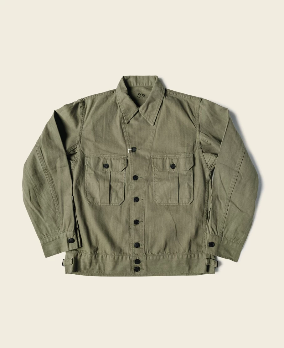 Bronson Men's Olive US Army M-41 HBT Fatigue Jacket Military Vintage Style