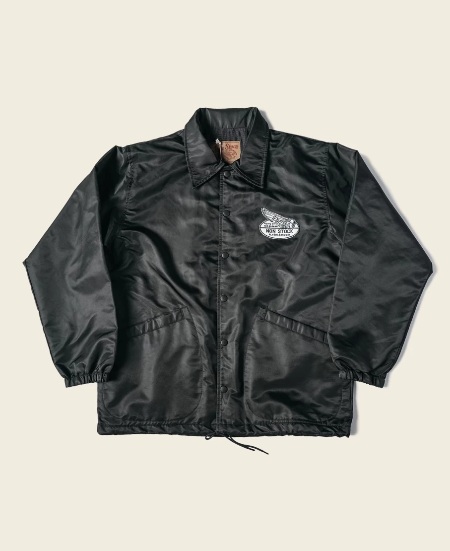 Bronson Men's Black Logo-Appliqued Nylon Coach Jacket