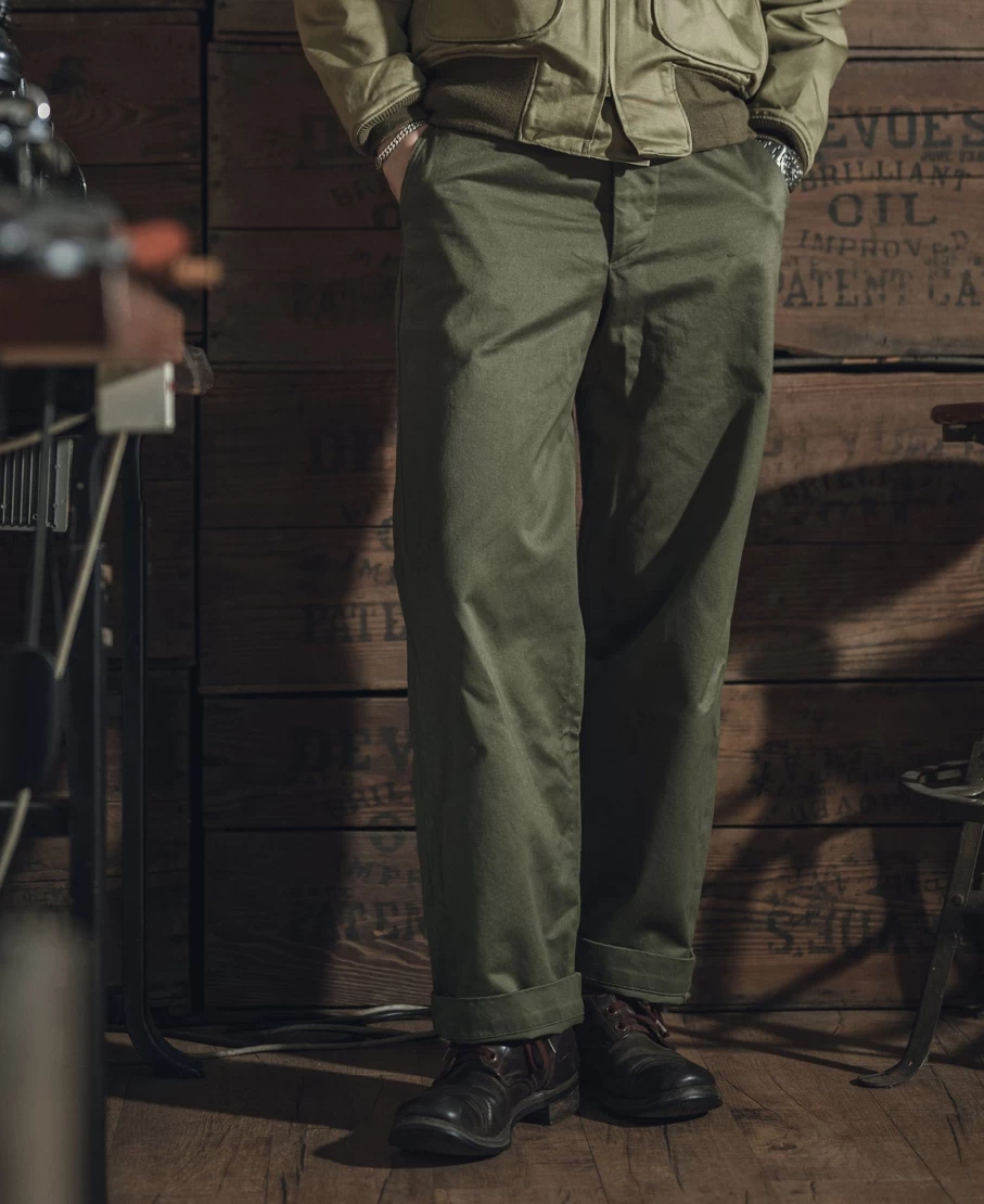 Bronson M-43 Field Trousers for Men - Olive Green US Army Style Military Pants
