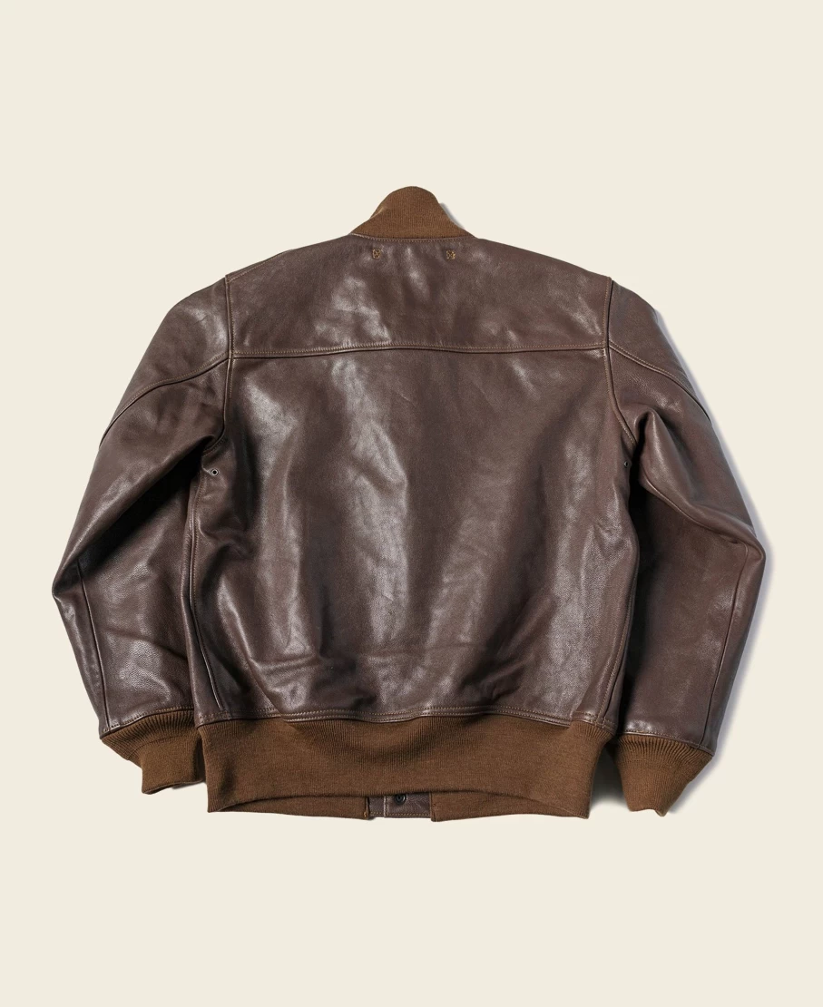 Bronson Men's Light Brown A-1 Leather Flight Jacket – Vintage USAF Style