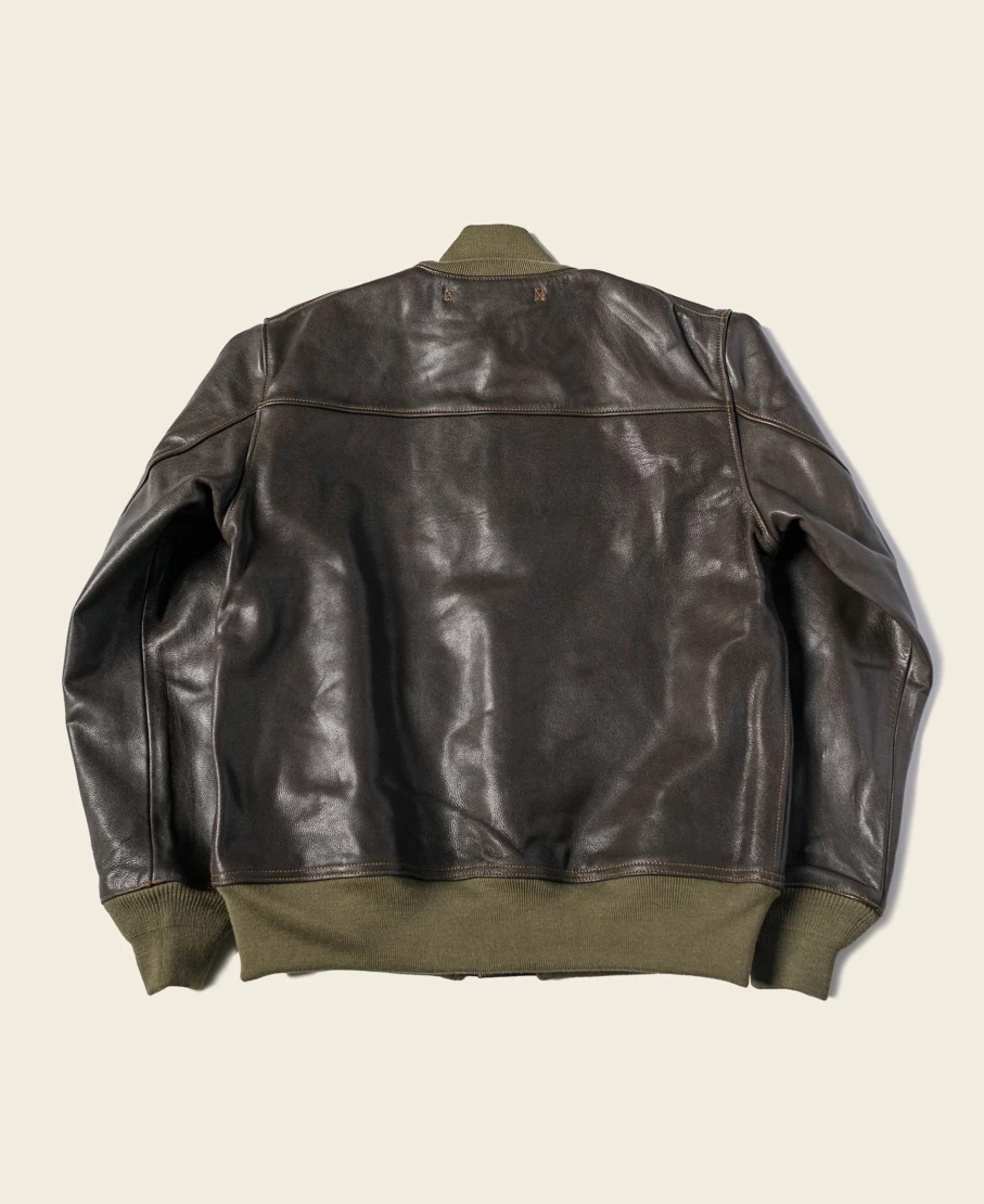 Bronson Men's Dark Brown A-1 Leather Flight Jacket – Vintage USAF Style Pilot Bomber Coat