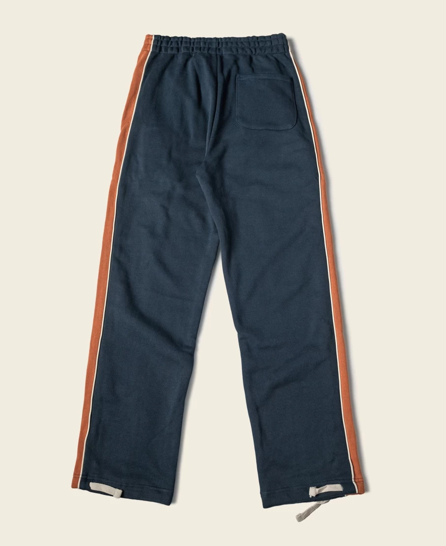 Bronson Men's Navy Classic Straight-Leg Striped Embroidered Cotton-Terry Sweatpants
