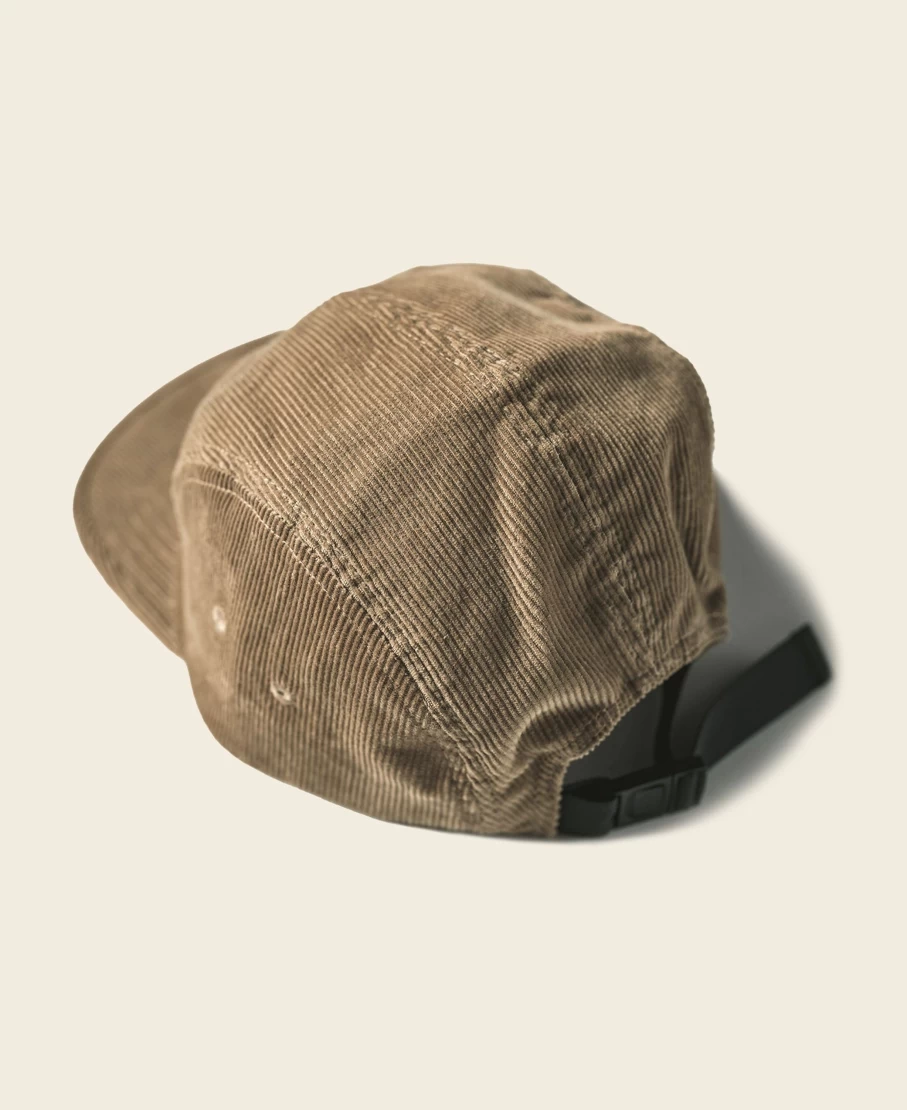 Bronson Men's Khaki Corduroy 5 Panel Cap - 12.5 Oz