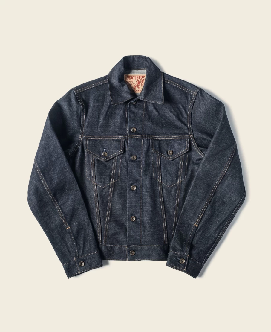 Bronson Men's Indigo Selvedge Denim Jacket - 1969 Model 3Rd Lot 601