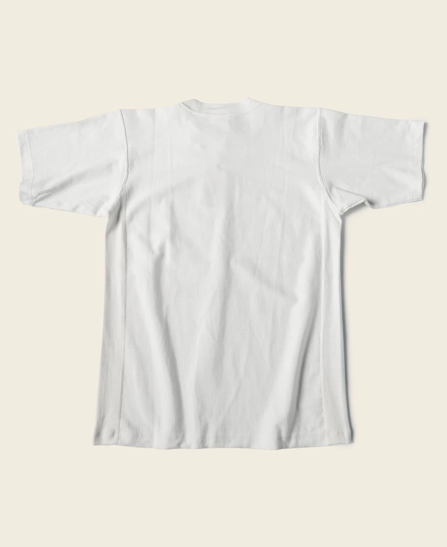 Bronson Men's White Devil-Dog Logo Reverse Weave T-Shirt
