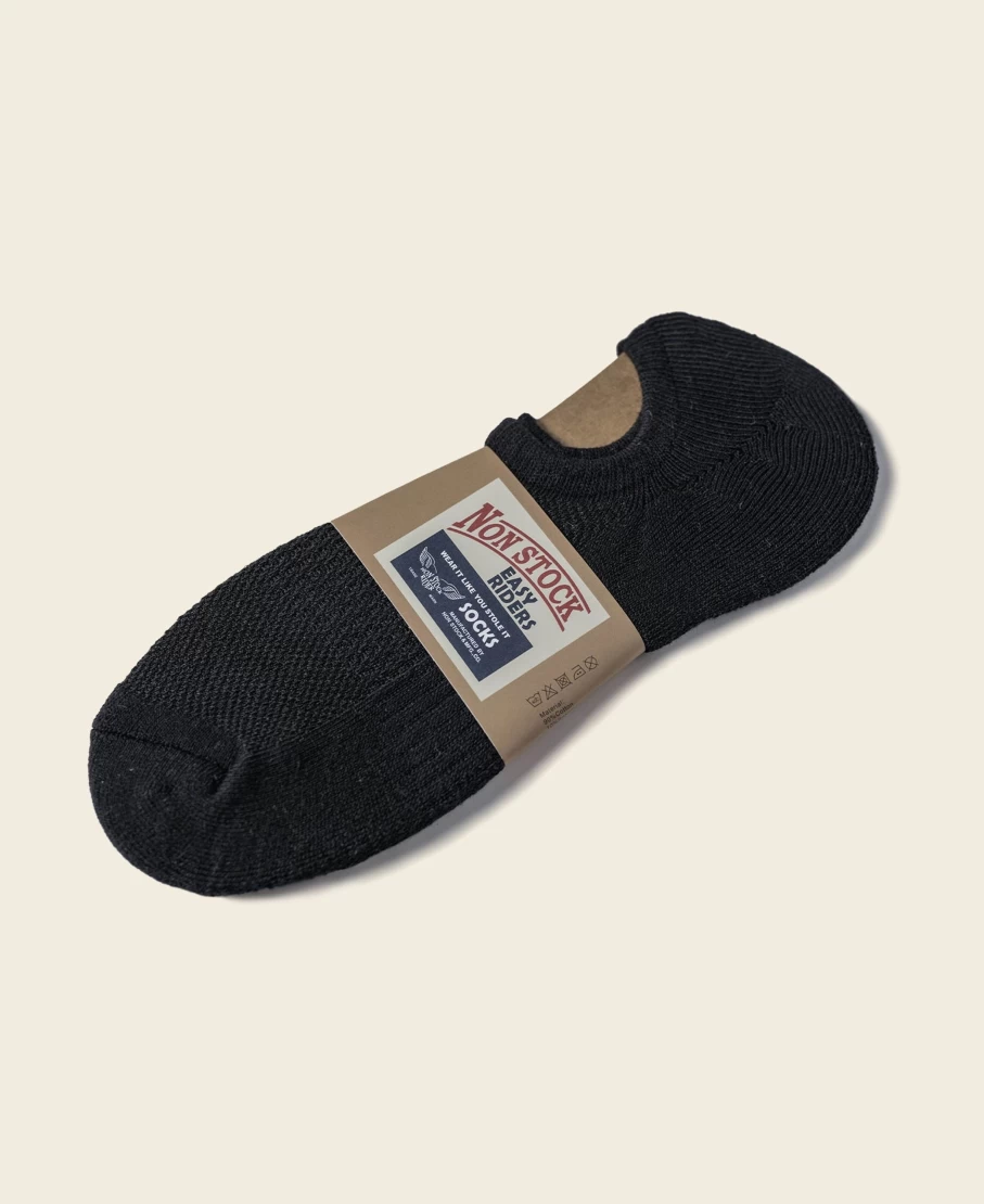 Bronson Men's Black Colored Cotton No Show Socks for Comfort & Invisible Fit