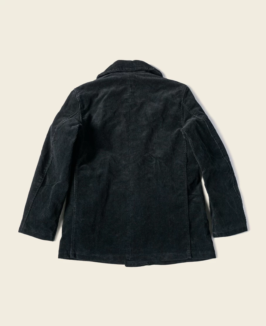 Bronson Men's Black Heavyweight Corduroy Peacoat - Lot 939