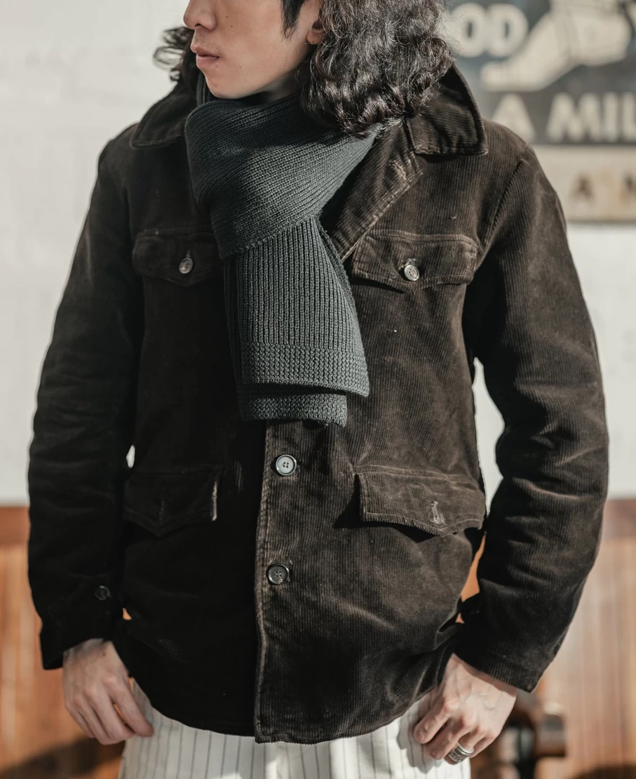 Bronson Men's Black Wool Scarf - USN Style Winter Warm Knit Wrap