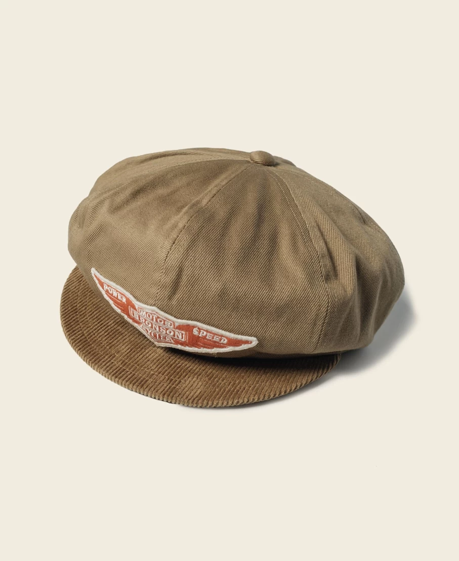 Bronson Men's Khaki 1950s M.C. Motorcycle Biker Cap Vintage Style