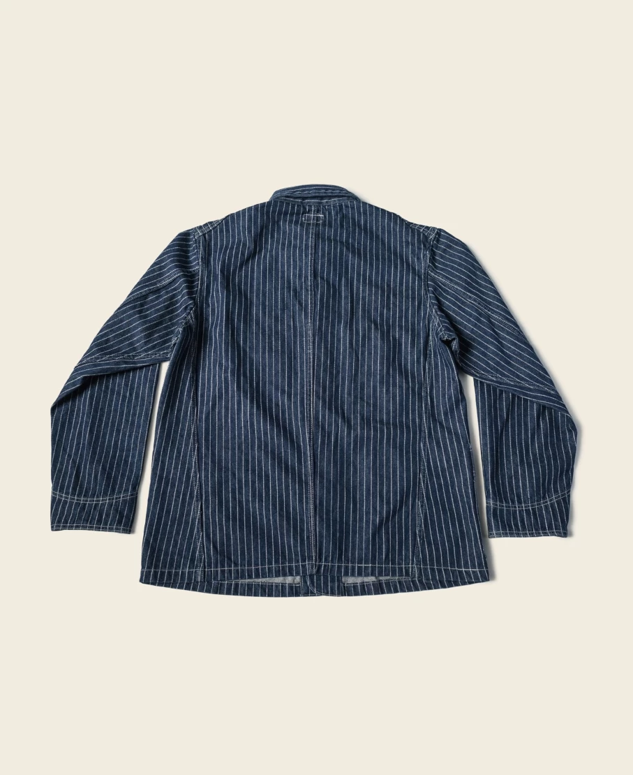 1930s Bronson Men's Indigo Wabash Railway Work Coat - Vintage Denim Jacket