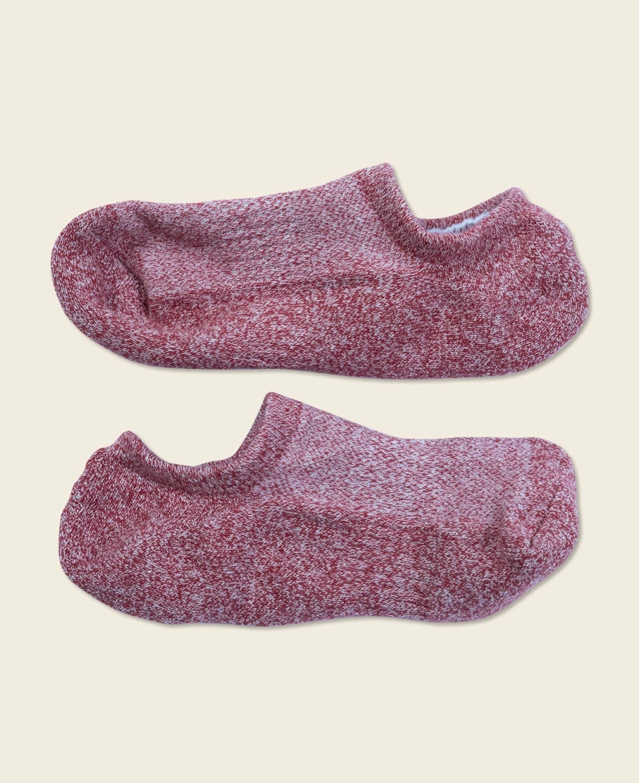 Bronson Men's Red Colo Cotton No Show Socks - Breathable Low Cut Invisible Socks