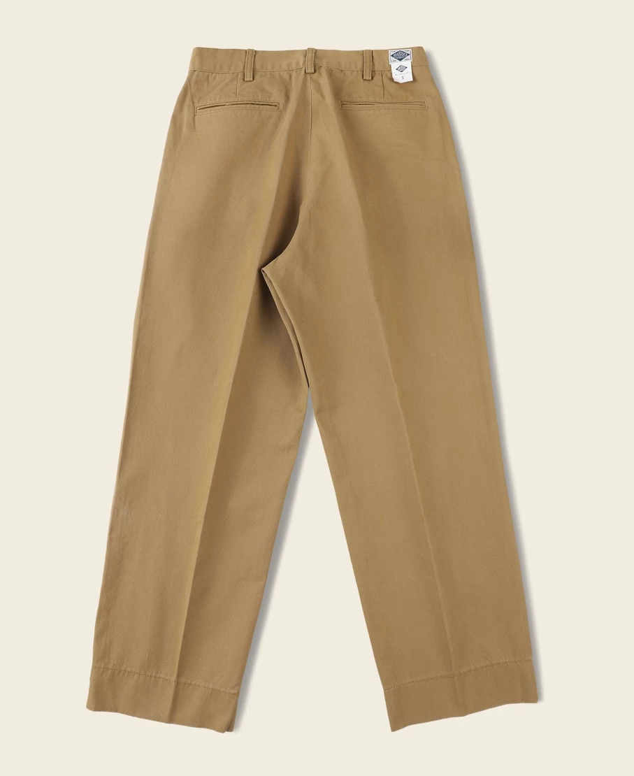 Bronson Men's 1930s Ivy Style Yellow Double Pleated Chino Trousers Vintage High-Waisted Casual Pants