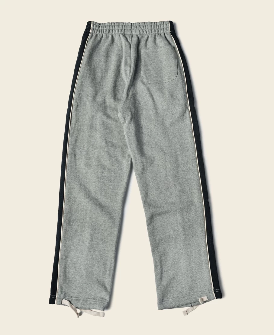 Bronson Men's Gray Classic Straight-Leg Cotton-Terry Sweatpants with Striped Design and Embroidered Logo