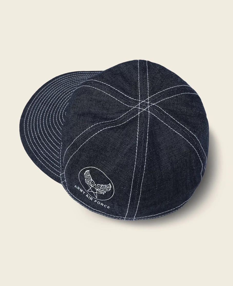 Bronson Men's Indigo WWII USAF Type A-3 Cap - Vintage Military Style