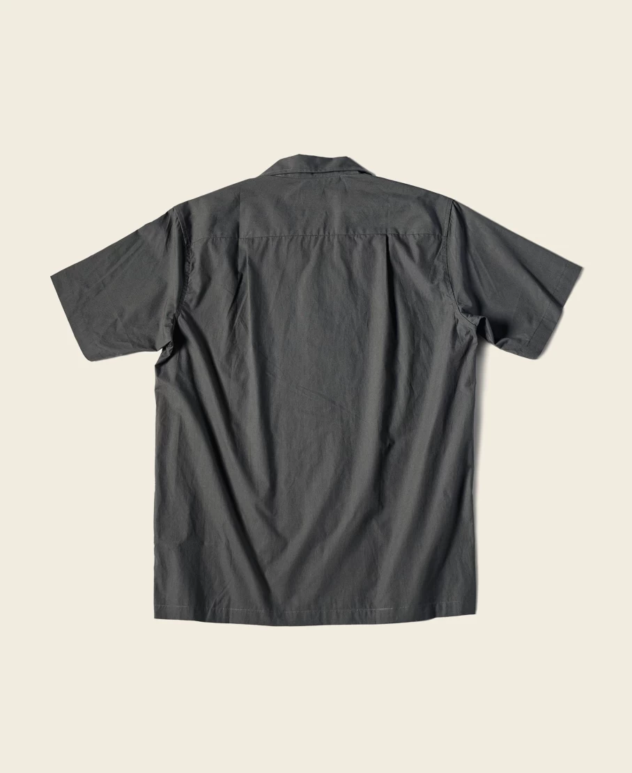 Bronson Men's Dark Gray Classic Panama Open Collar Shirt