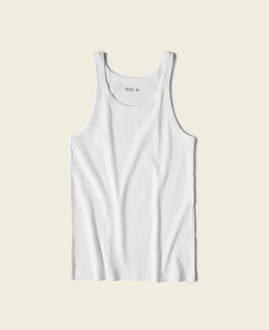 Bronson Men's White Military Cotton Tank Top - Heavy Duty Workout & Streetwear Sleeveless Shirt