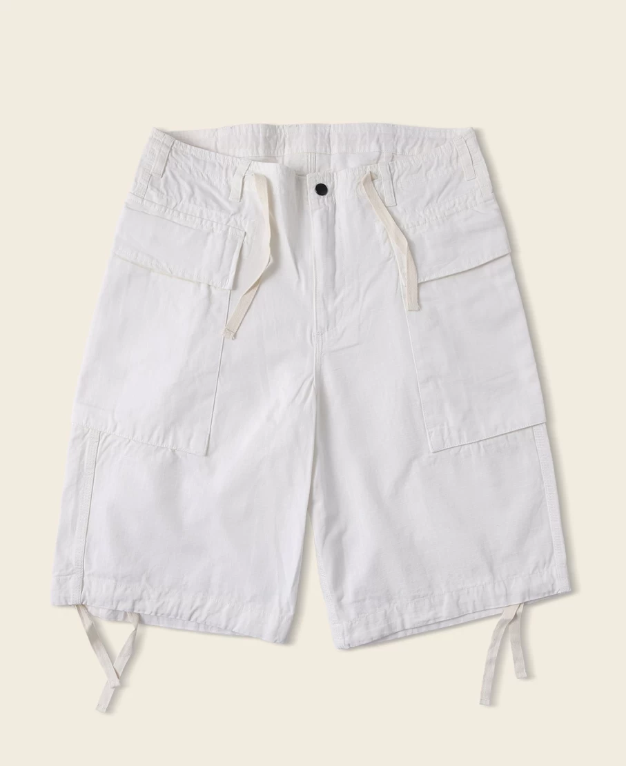 Bronson Men's 8.5 Oz White Cotton Ripstop Cargo Shorts