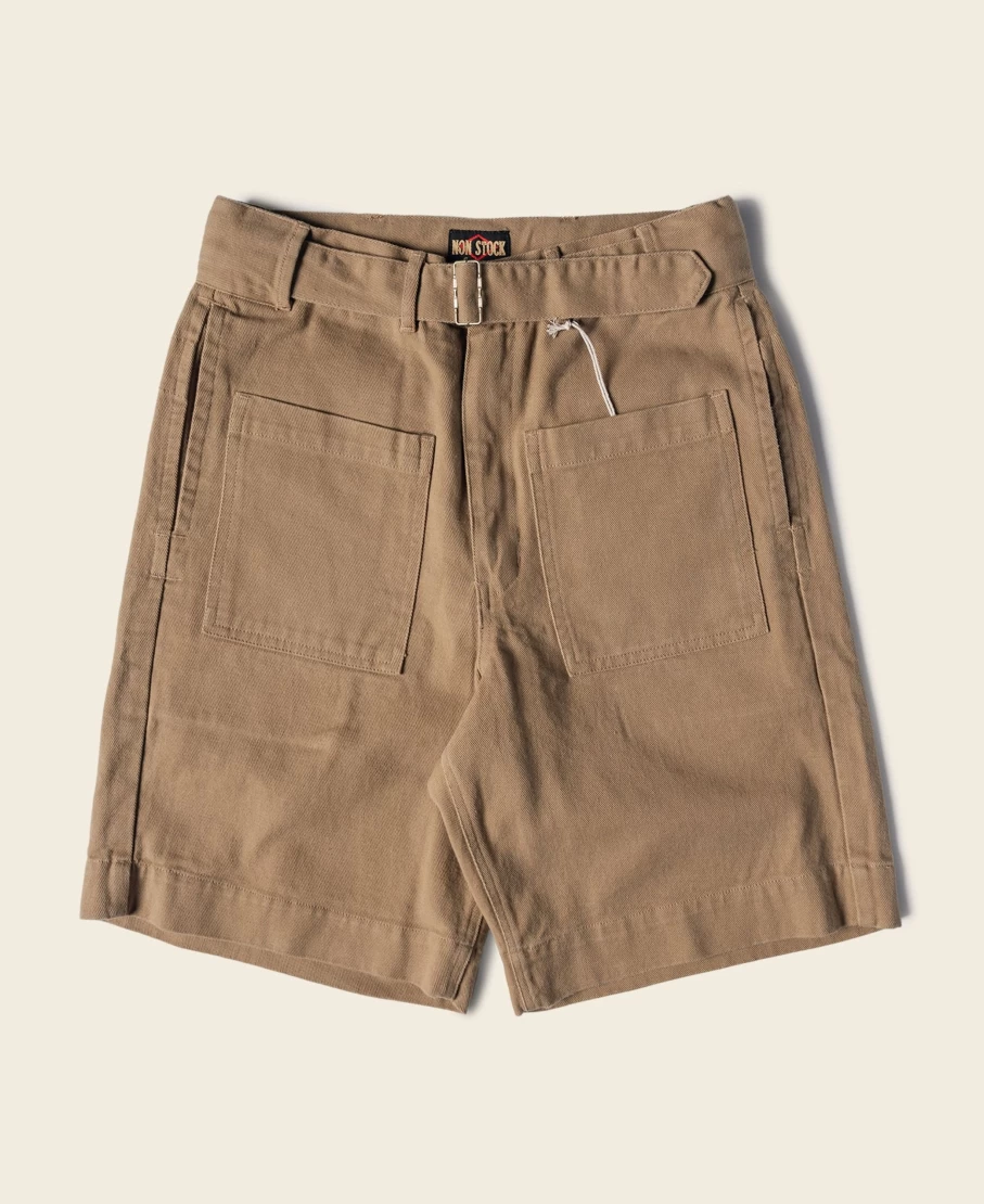 Bronson Men's Khaki French Army Motorcycle Dispatch Shorts Military Tactical Riding
