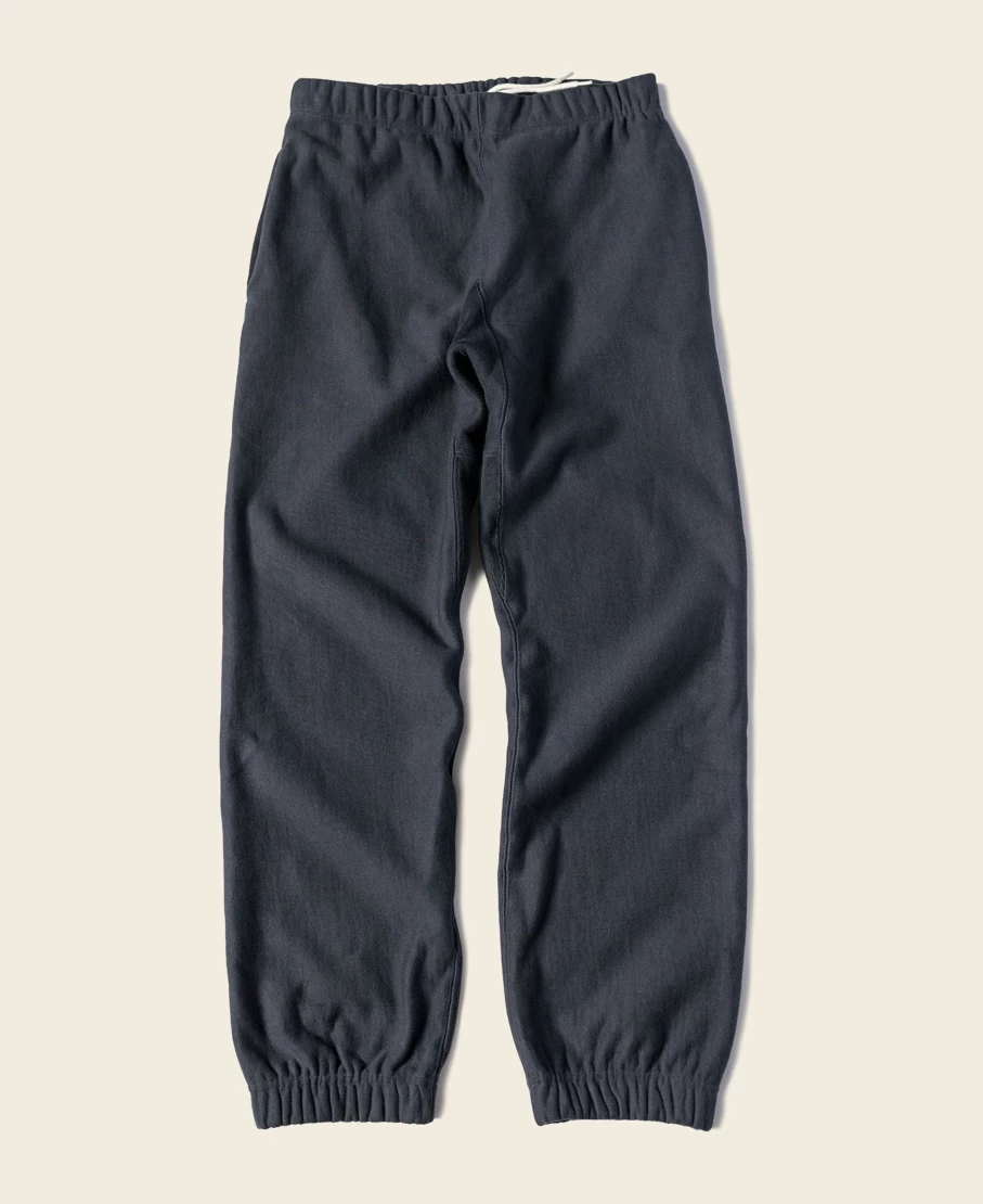Bronson Men's Black 1950s Vintage Reverse Weave Sweatpants - 20.5 Oz Terry Cloth