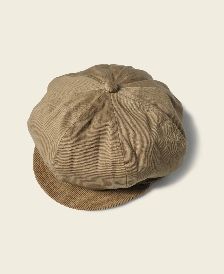 Bronson Men's 1950s Vintage Motorcycle Biker Cap in Khaki