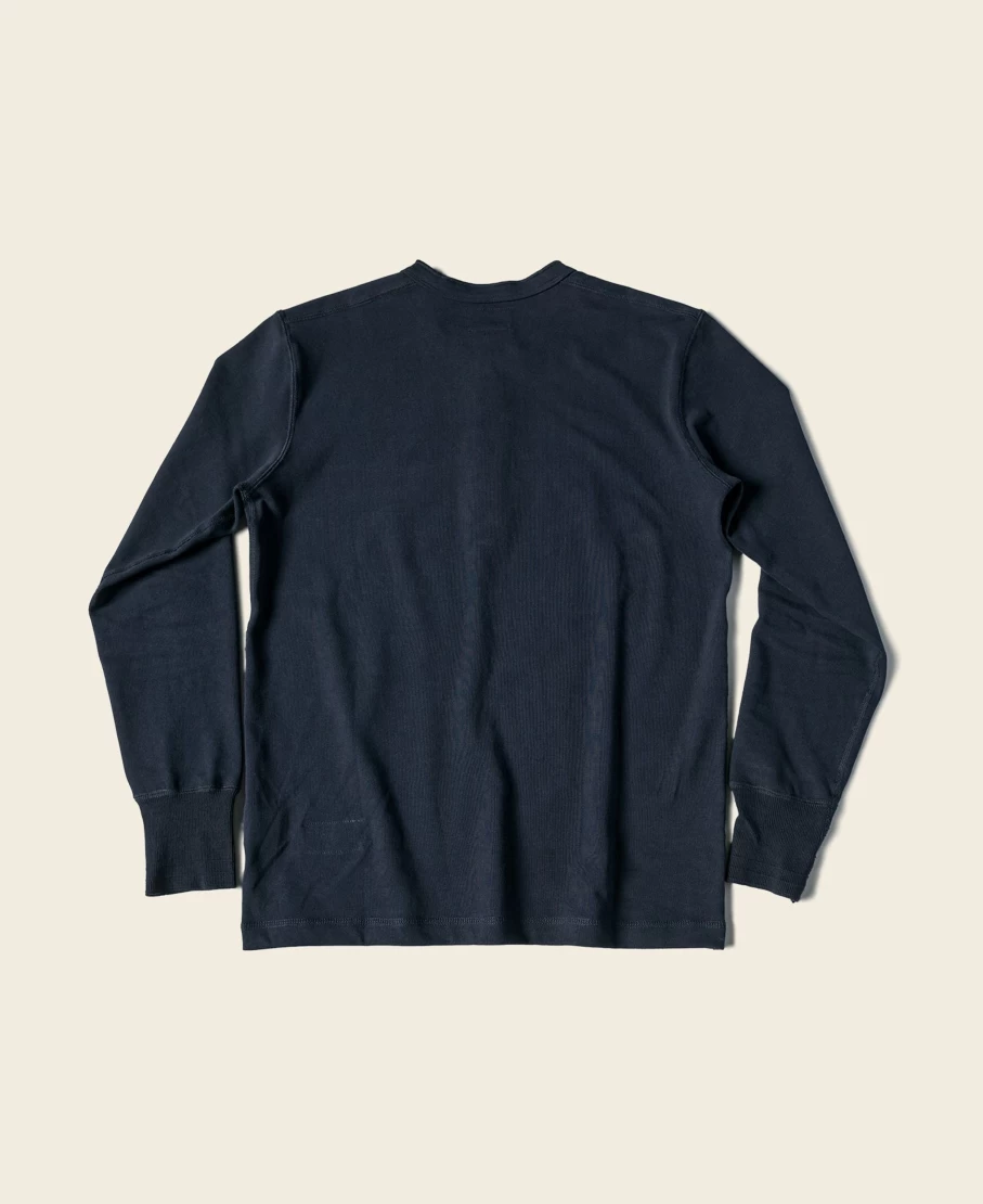 Bronson Men's Navy Vintage Long Sleeve Henley Shirt