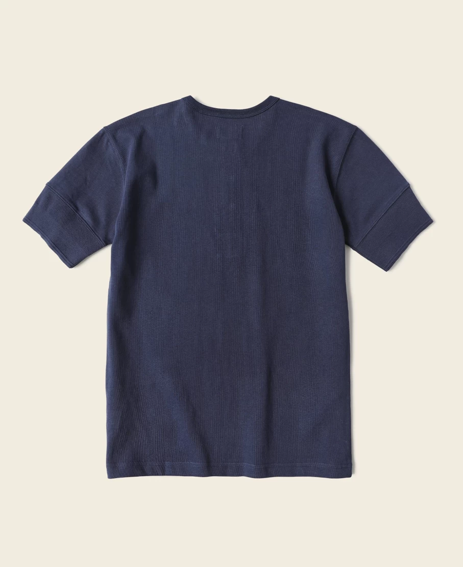 Bronson Men's Navy Vintage Henley Short Sleeve T-Shirt