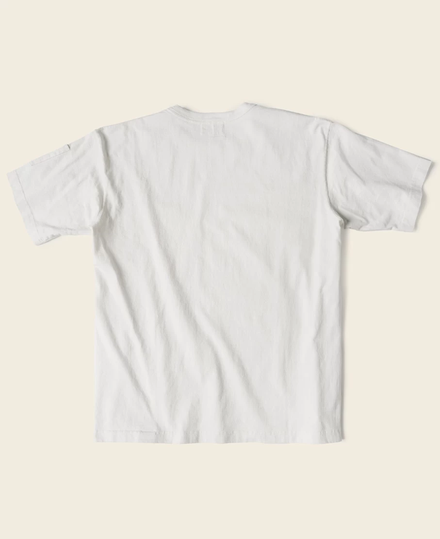 Bronson Men's White High-Twist Cotton Slanted Pocket T-Shirt - Comfortable Tubular Fit