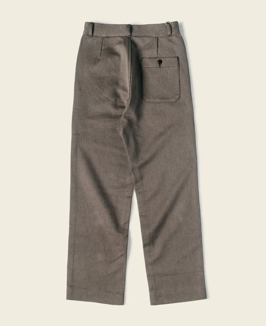 Bronson Men's Heavyweight Pique Salt & Pepper Stripe Pants - Brown