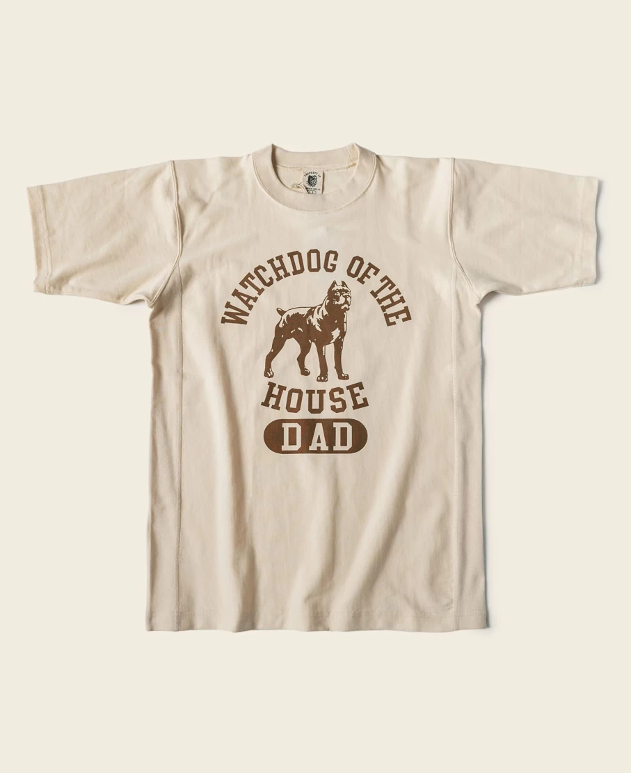 Bronson Men's Apricot Watchdog Logo Reverse Weave T-Shirt