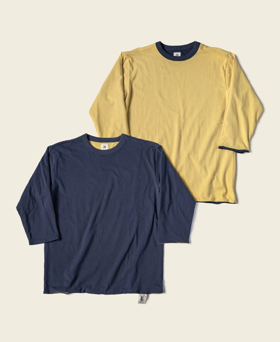 Bronson Men's Navy/Yellow Reversible 3/4 Sleeve T-Shirt - USN UDT Team Style