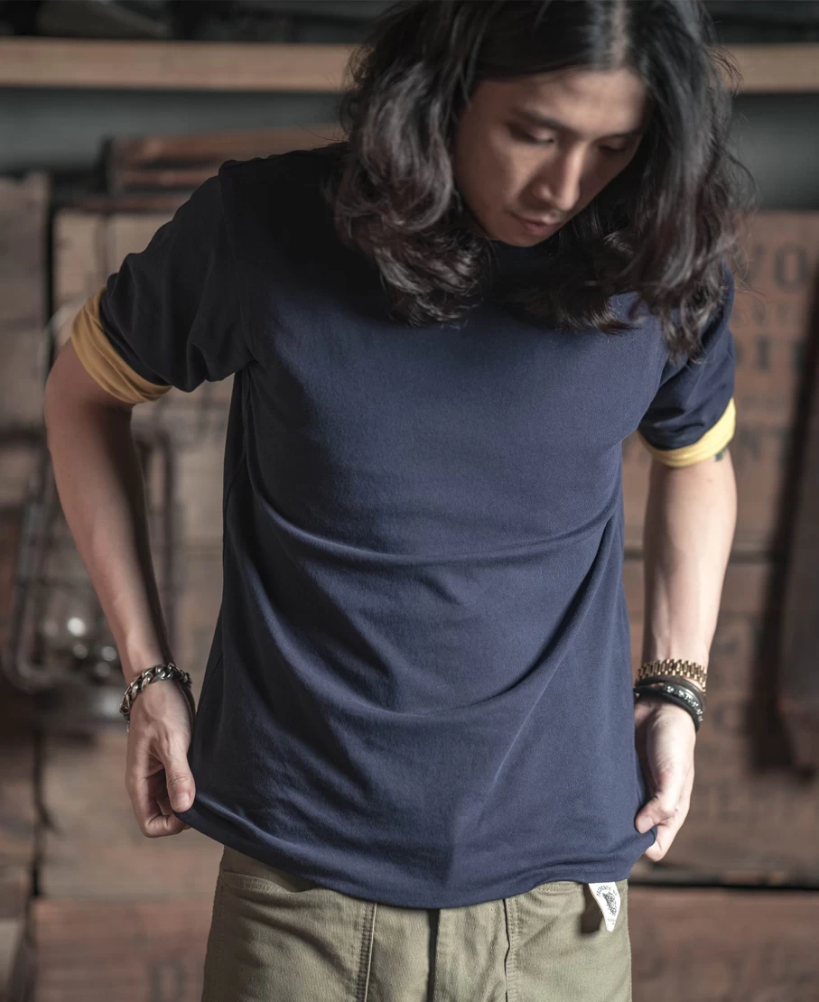 Bronson Men's Navy/Yellow Reversible 3/4 Sleeve T-Shirt - USN UDT Team Style
