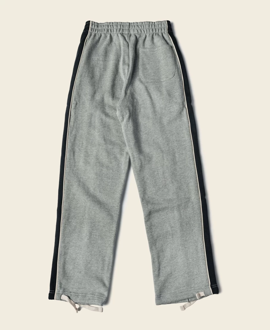 Bronson Men's Gray Classic Straight-Leg Cotton-Terry Sweatpants with Striped Design and Embroidered Logo